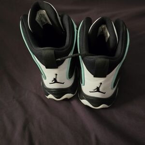 Jordan Kids High-Top Sneakers in White, Teal, and Black